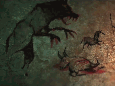 Cave painting test credits mograph opening titles