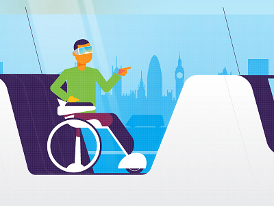 Wheelchair characters city explainer future mobility storyboards