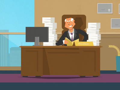 Insurance President characters explainer explainer video insurance office