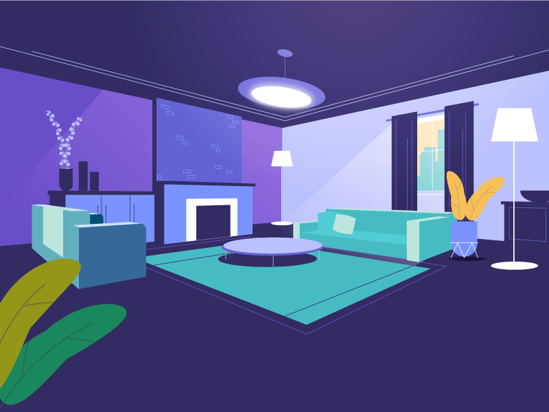 Empty room animation explainer explainer video illustration technology