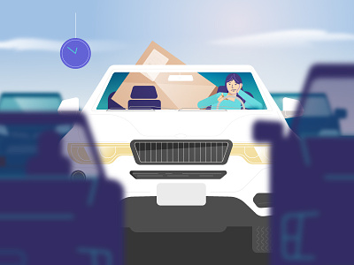 Stuck in Traffic animation car characters explainer explainer video illustration technology