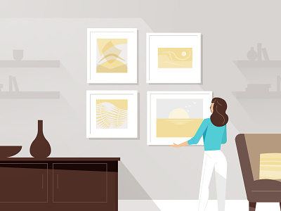 Gallery Wall animation characters explainer video illustration technology wall art