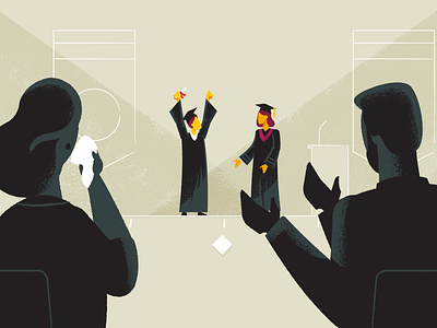 Grad Parents characters education explainer video graduation illustration