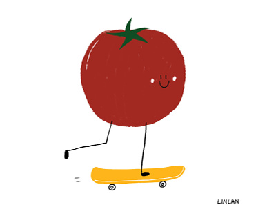 Tomato illustration skateboard tomato