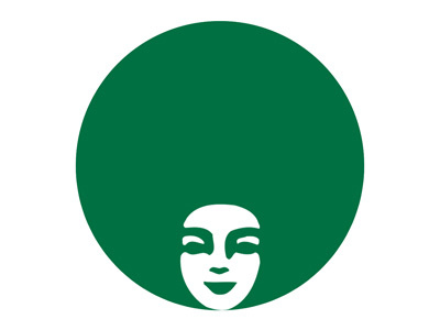 Afrobucks afro icon logo spoof starbucks symbol