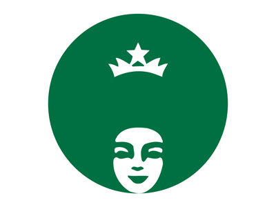 Afrobucks 2 afro crown girl icon logo spoof starbucks symbol
