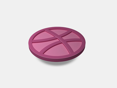 Dribbble Sticker 3D Pin