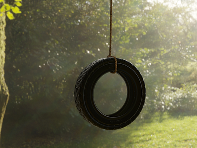 Tire Swing 3d blender eevee swing tire vfx