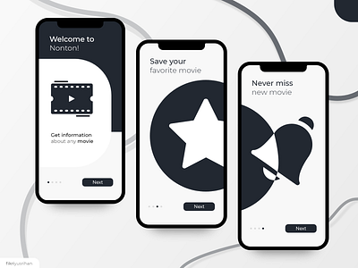 Welcome Screen-MovieApp app design entertaiment getstarted landingpage movie ui welcome