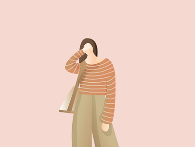 caracter girl 2 adobe illustrator bag brown girl illustration