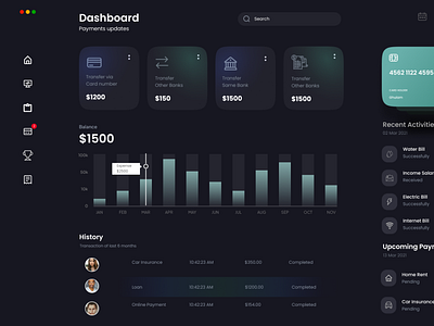 Payment Dashboard app design graphic design illustration ui ux web