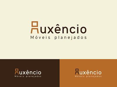 Auxêncio logo brand identity branding chair furniture logo logotype wood