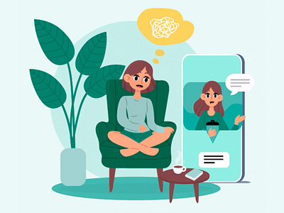 Online Therapy graphic design illustration vector