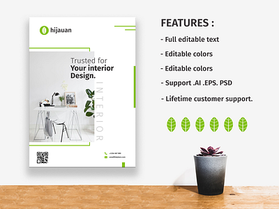 Hijauan Brochure Concept abstract annual background brochure business clean cover design draw dribbble flyer green layout leaf magazine marketing minimalist presentation template vector