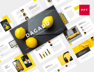 Dagadu | Creative Business Presentation Template abstract background business cover creative design googleslides keynote layout magazine marketing modern powerpoint premium presentation template yellow