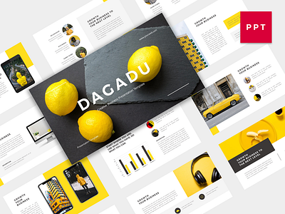 Dagadu | Creative Business Presentation Template abstract background business cover creative design googleslides keynote layout magazine marketing modern powerpoint premium presentation template yellow