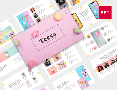 Teesa - Creative Presentation Template abstract annual background business clean cover design keynote layers layout layout design layoutdesign magazine marketing modern pitchdeck powerpoint presentation soft template