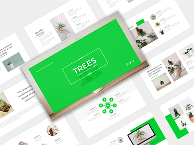 Trees - Nature Presentation Template abstract background business cover creative design googleslides green inspiration keynote layout marketing powerpoint presentation template tree