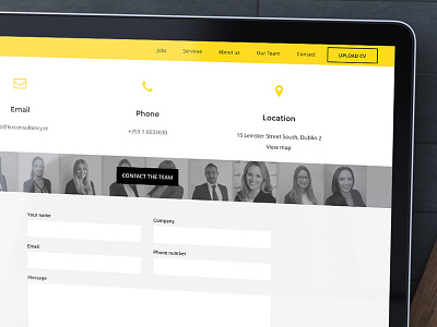 Lex - Recruitment Contact Page contact form recruitment web design
