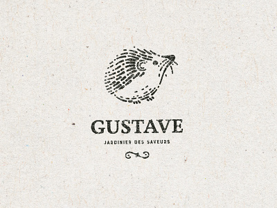 Gustave branding handmade hedgehog ecology garden logo people social vintage