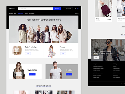 Fasales clothing e commerce fashion fashion brand redesign ui web