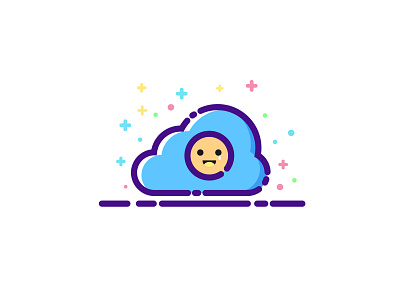 Lonely little cloud 01 app art branding design icon illustration ui web