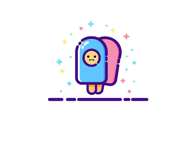 Lonely little ice cream app art design icon illustration ui web