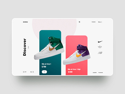 Shoe shop web design design ui web