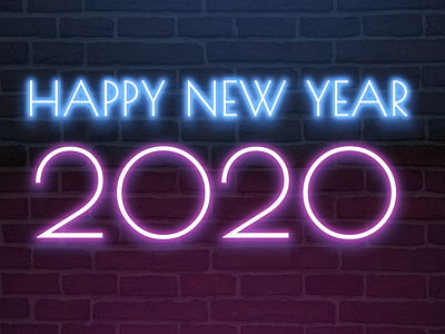 Happy New Year 2020 Neon Light