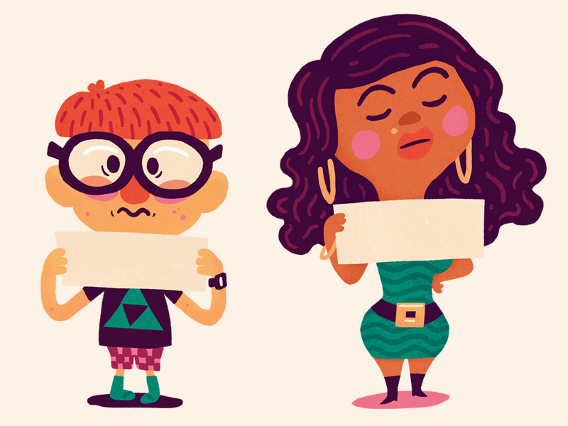 2 Characters illustration childrens book