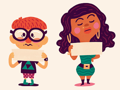 2 Characters childrens book illustration