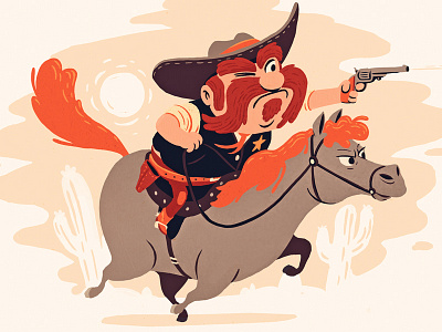 Cowboy childrens book illustration