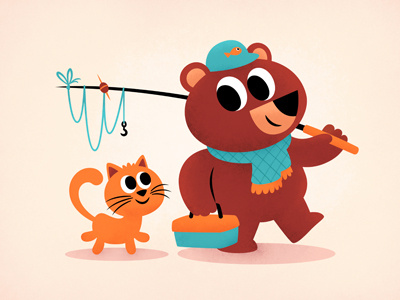 Fishing Bear & Cat