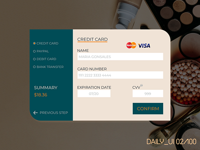 Day 2DailyUI credit card credit card checkout dailyui 002 design ui ux web design web site