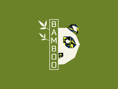 Bamboo Logo bamboo branding design flat graphic design green logo panda vector vector illustration