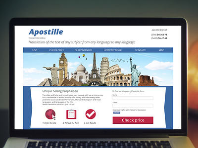 Site Translation Bureau desctop design interface page site web
