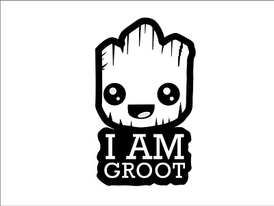 GROOT adobe adobeillustrator avengers design dribble gaurdiansofthegalaxy graphic graphicdesign groot illustration logo logodesign logos starwars