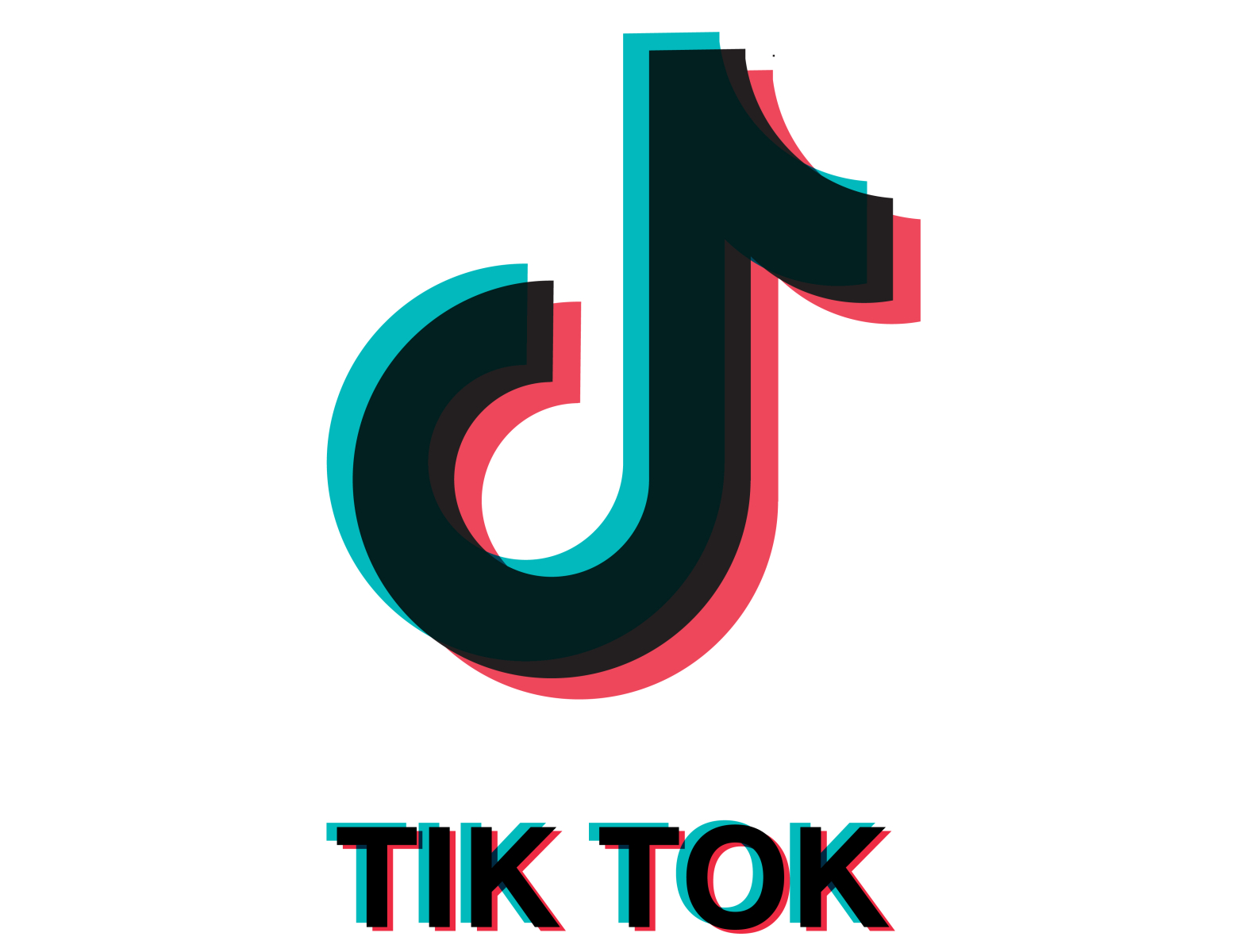 Tik tok logo anaglyphic effect. 