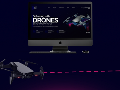 First page design - Delivering with drones branding design logo ui ux vector web website