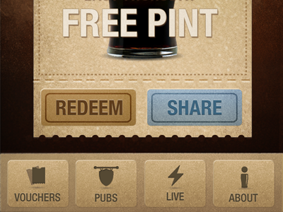 Free pint voucher screen app mobile pint voucher