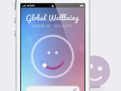 Don't worry be happy avatar face graph happy icons ios iphone missp mobile purple scroll search slider smile ui