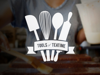 Dribbble badge clean kitchen logo mood project ribbon silhouette simple spoon teatime