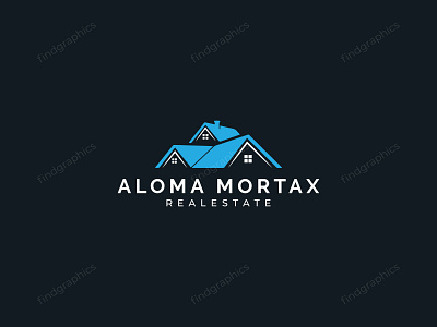 Aloma Mortax realestate logo design branding branding design design find graphics findgraphics flat graphic illustration illustrator logo logodesign logos minimal need a logo real estate real estate logo realestate realestate logo typography vector