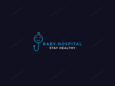 Baby hospital logo design - flat logo design - baby health logo abstract baby brand identity branding design flat flat logo health logo healthcare hospital illustraion logo logo a day logo design logomark logos logotype medical logo modern morden