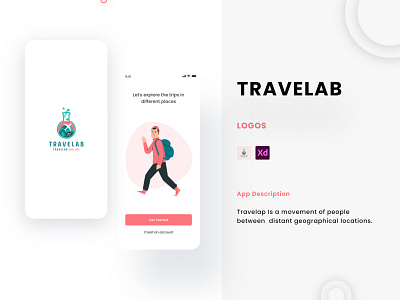 Travelab | Travel App 3d animation app branding design interaction design mobile travel ui user interface ux