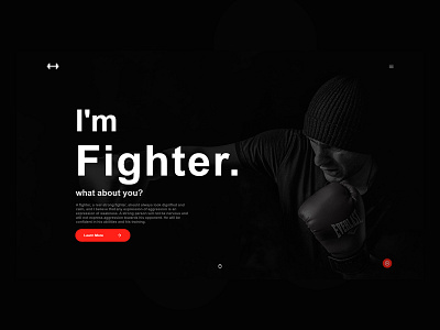 Fighter website animation app beauty blackandwhite brand identity design fight fight club fighter flat front end development interaction design simple user experience user interface vector