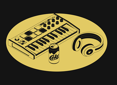 Akai Keyboard flat illustration vector