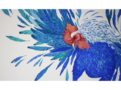 Rooster animals bird character chicken feather illustration rooster watercolor watercolour wings