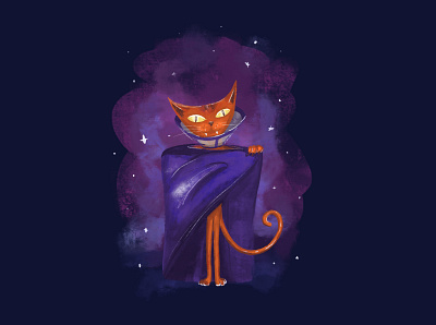 cat-vampire art character design graphic design illustration procreate