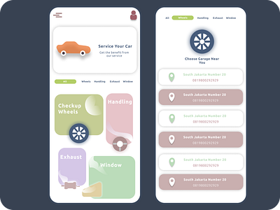 Car Service design flat icon ui web